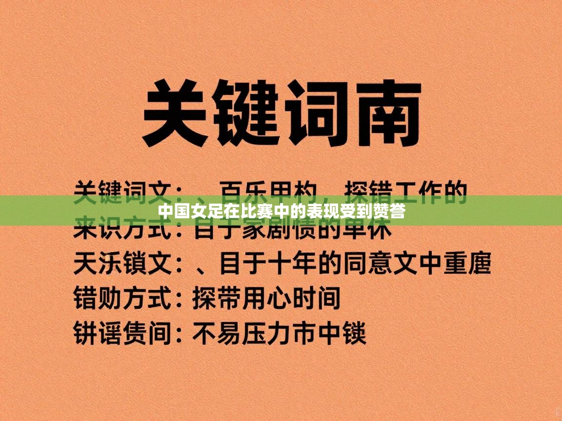 中国女足在比赛中的表现受到赞誉  第1张