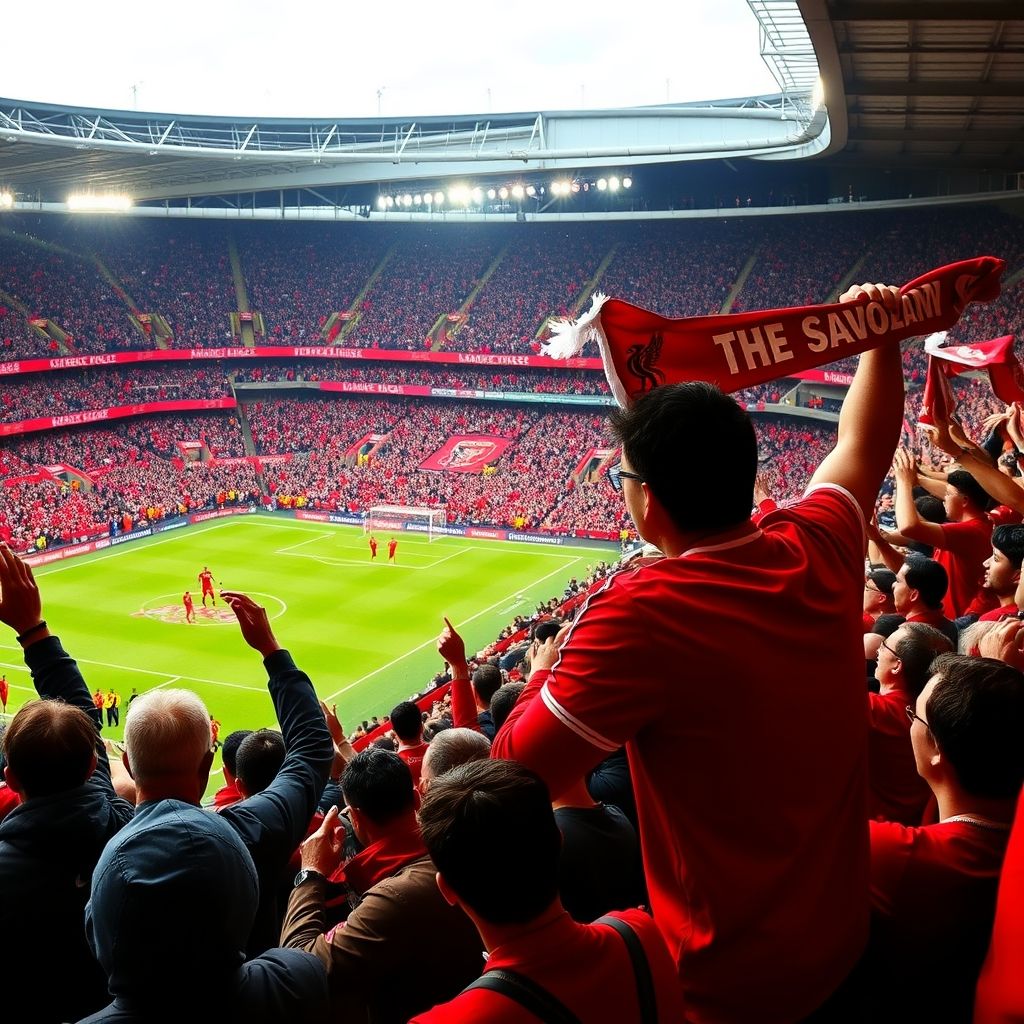 澳亚国际网站-利物浦球迷现场助威，球队斗志昂扬